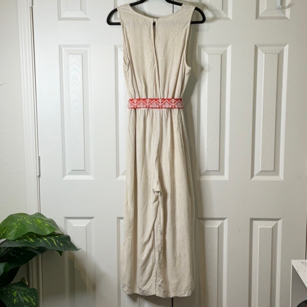 Monteau Los Angeles Women's Romper Linen Blend Pockets Weekend Preppy Size L - Picture 10 of 13